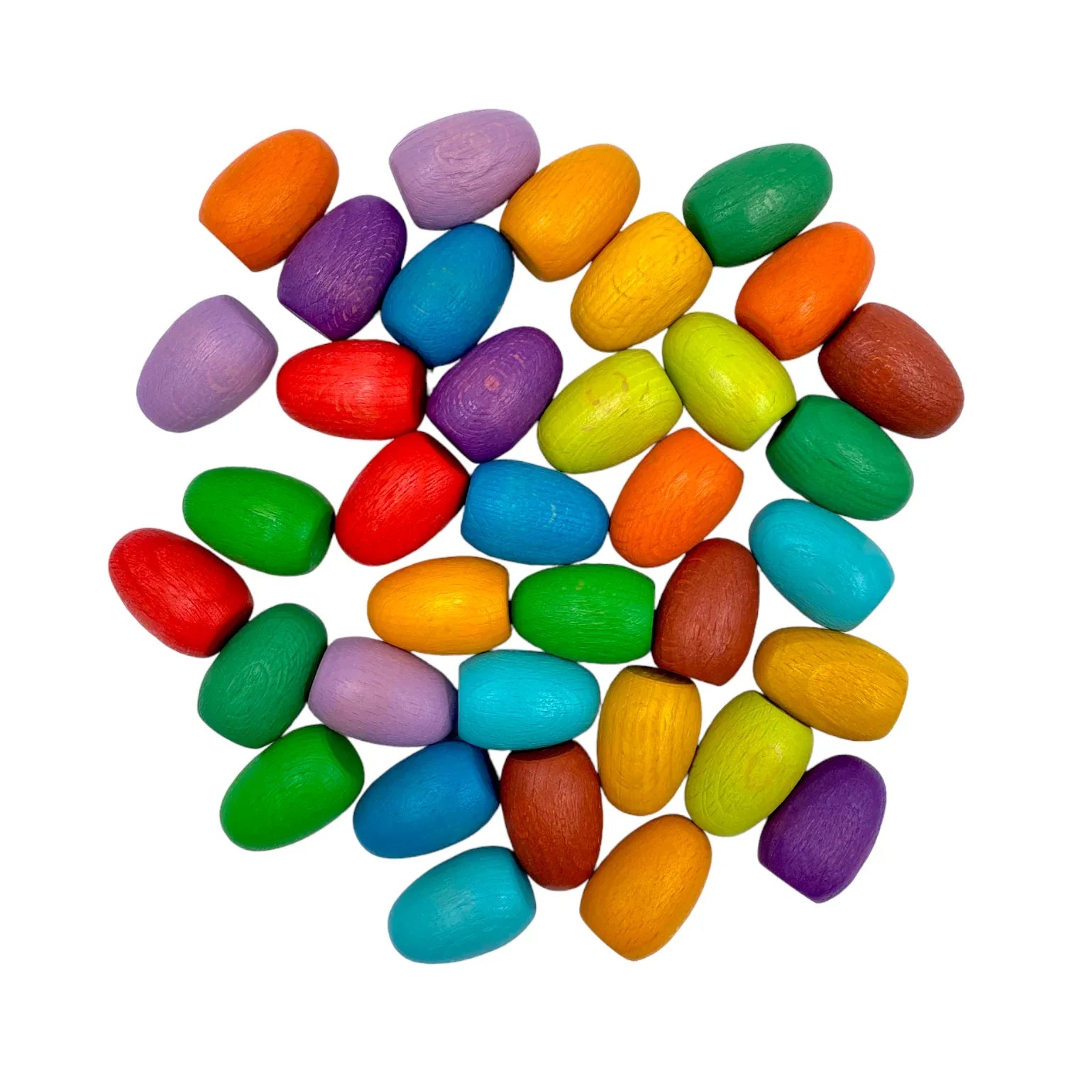 **Pre-order (Ships in 1-2 Weeks)**36 Pieces Colored Wooden Mandala Rainbow Loose Parts - BIG FRENCHIES