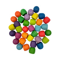 **Pre-order (Ships in 1-2 Weeks)**36 Pieces Colored Wooden Mandala Rainbow Loose Parts - BIG FRENCHIES