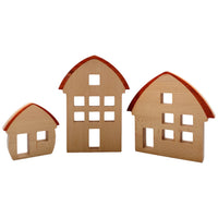 3-Piece Wooden Window Houses with Darker Roofs - BIG FRENCHIES