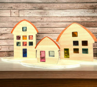 3-Piece Wooden Window Houses with Darker Roofs - BIG FRENCHIES