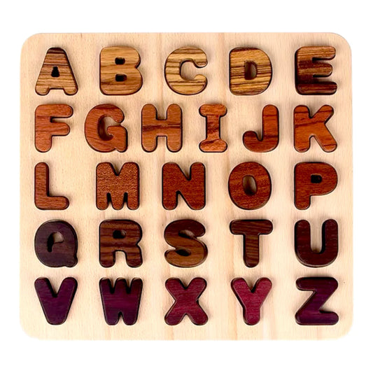 Natural Wooden Alphabet & Numbers Puzzle – Uppercase, Lowercase & Math Options - BIG FRENCHIES