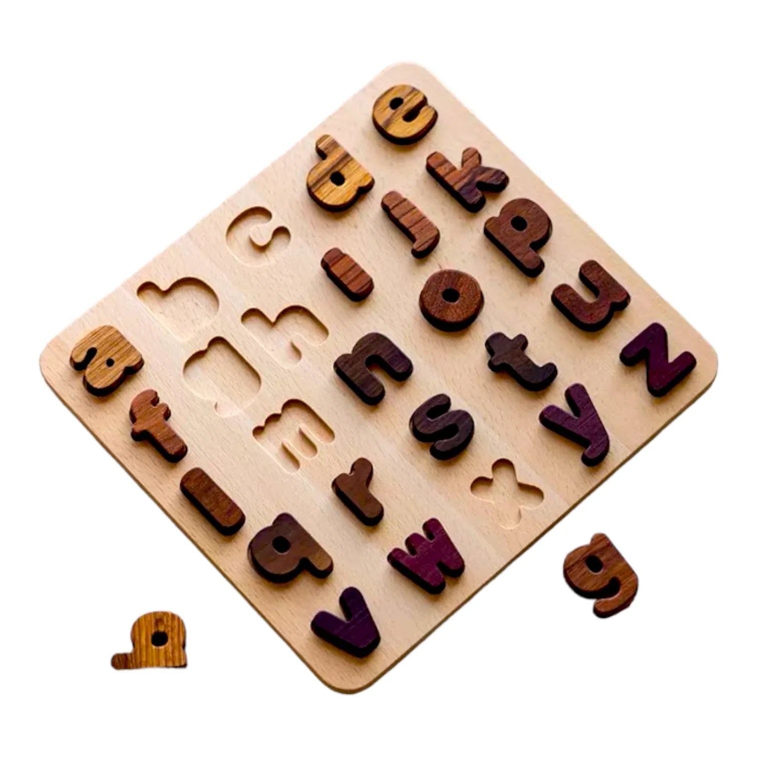 Natural Wooden Alphabet & Numbers Puzzle – Uppercase, Lowercase & Math Options - BIG FRENCHIES