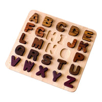 Natural Wooden Alphabet & Numbers Puzzle – Uppercase, Lowercase & Math Options - BIG FRENCHIES