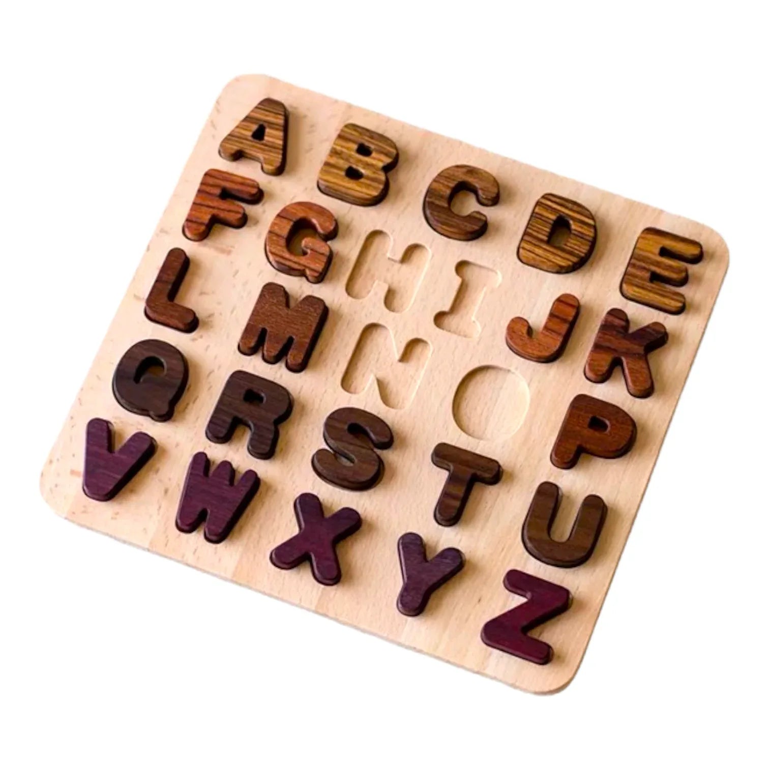 Natural Wooden Alphabet & Numbers Puzzle – Uppercase, Lowercase & Math Options - BIG FRENCHIES