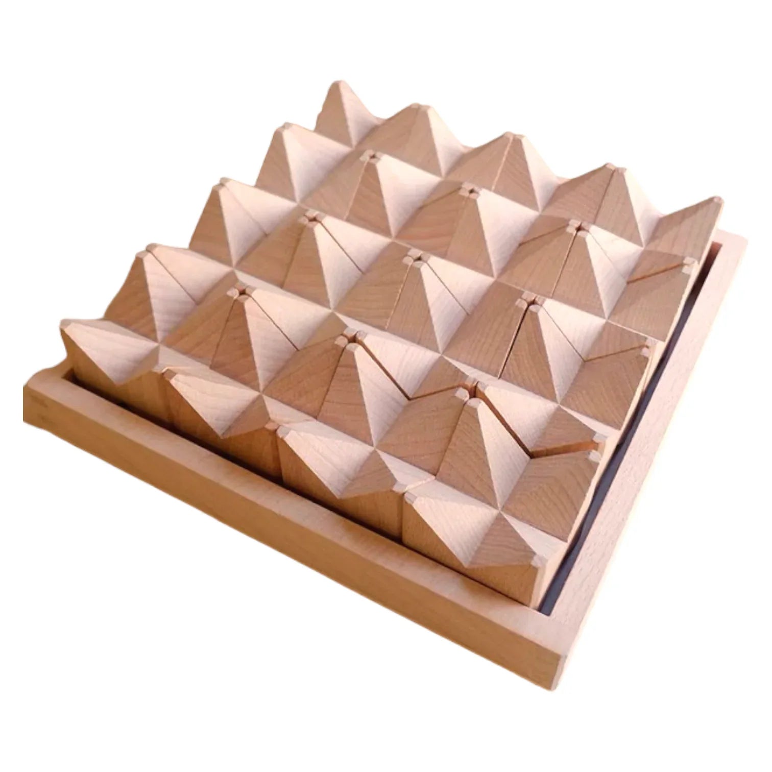 **Pre-order (Ships in 2-3 Weeks)**16 Pcs Natural Wooden Construction Puzzle Toy with Storage Tray - BIG FRENCHIES