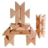 **Pre-order (Ships in 2-3 Weeks)**16 Pcs Natural Wooden Construction Puzzle Toy with Storage Tray - BIG FRENCHIES
