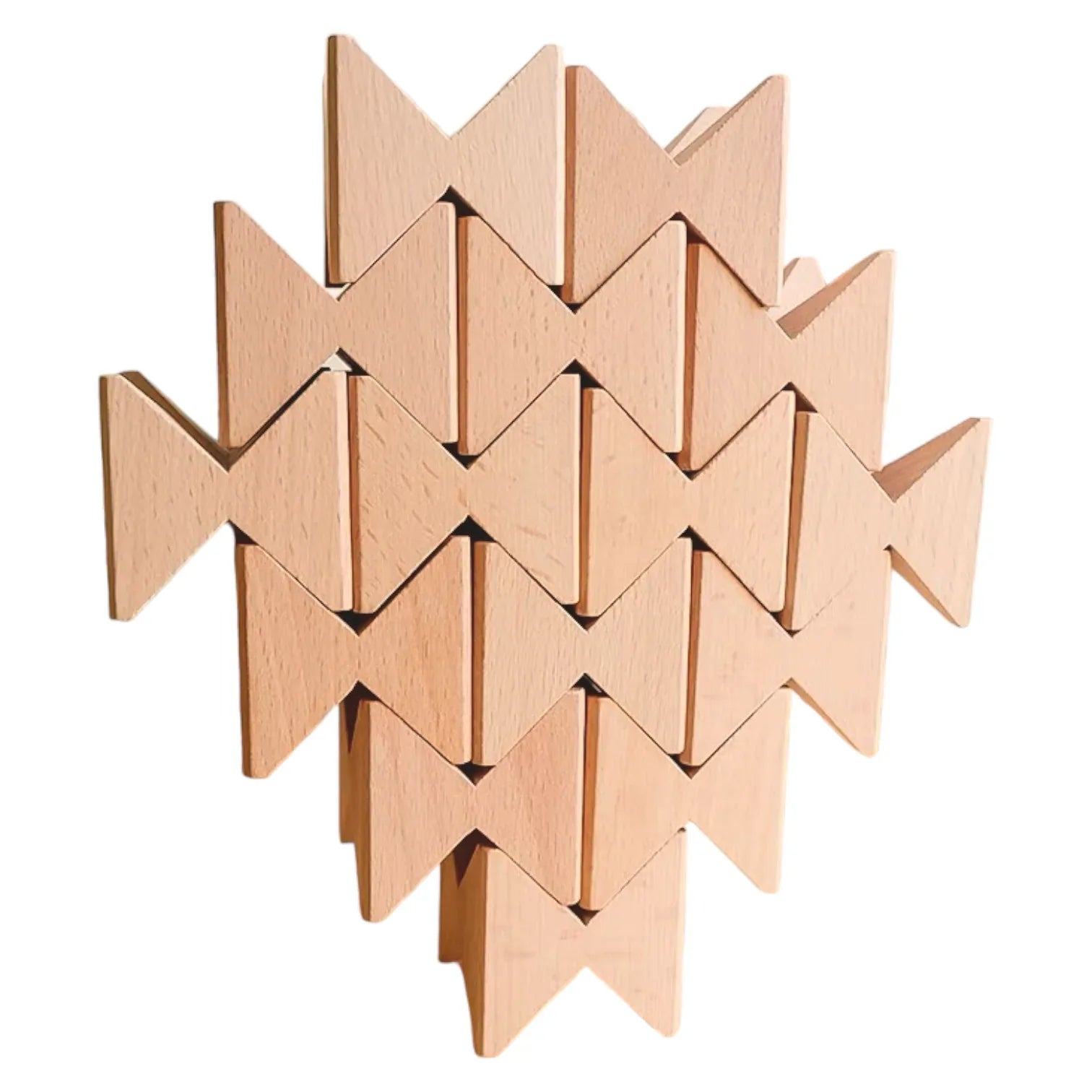**Pre-order (Ships in 2-3 Weeks)**16 Pcs Natural Wooden Construction Puzzle Toy with Storage Tray - BIG FRENCHIES