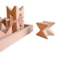 **Pre-order (Ships in 2-3 Weeks)**16 Pcs Natural Wooden Construction Puzzle Toy with Storage Tray - BIG FRENCHIES
