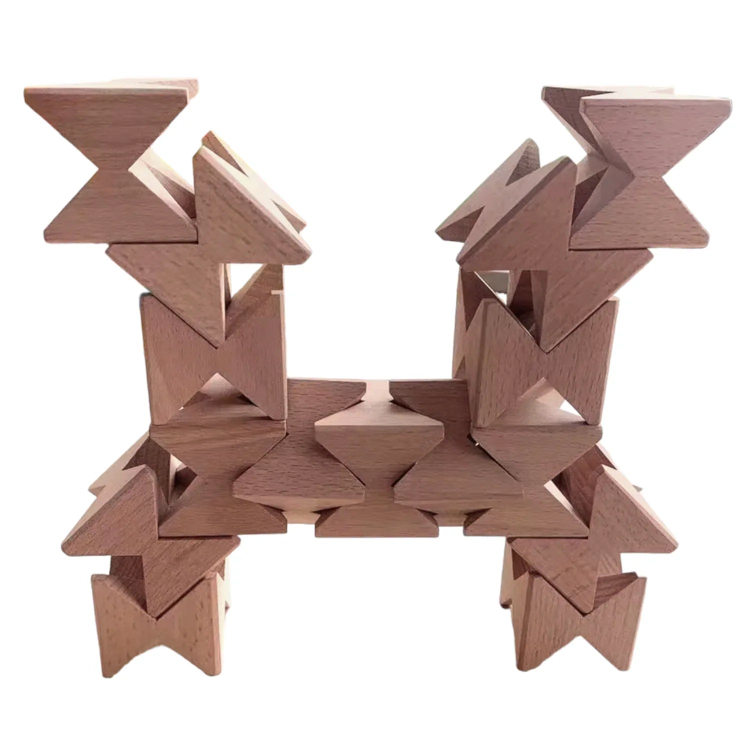 **Pre-order (Ships in 2-3 Weeks)**16 Pcs Natural Wooden Construction Puzzle Toy with Storage Tray - BIG FRENCHIES