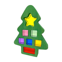 Wooden Christmas Tree with 7 Pcs Lucite Cubes Set - BIG FRENCHIES