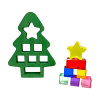 Wooden Christmas Tree with 7 Pcs Lucite Cubes Set - BIG FRENCHIES