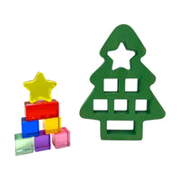 Wooden Christmas Tree with 7 Pcs Lucite Cubes Set - BIG FRENCHIES
