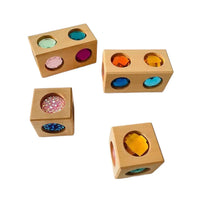 4 Pcs Cube and Cuboid Gemmed Stacking Blocks Set - BIG FRENCHIES