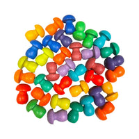 **Pre-order (Ships in 1-2 Weeks)**36 Pieces Colored Wooden Mandala Rainbow Loose Parts - BIG FRENCHIES
