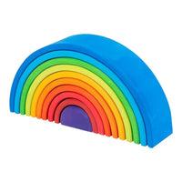 10 Pcs STAINED Wooden Rainbow Stacking Puzzle Blocks in Sunset Color - BIG FRENCHIES