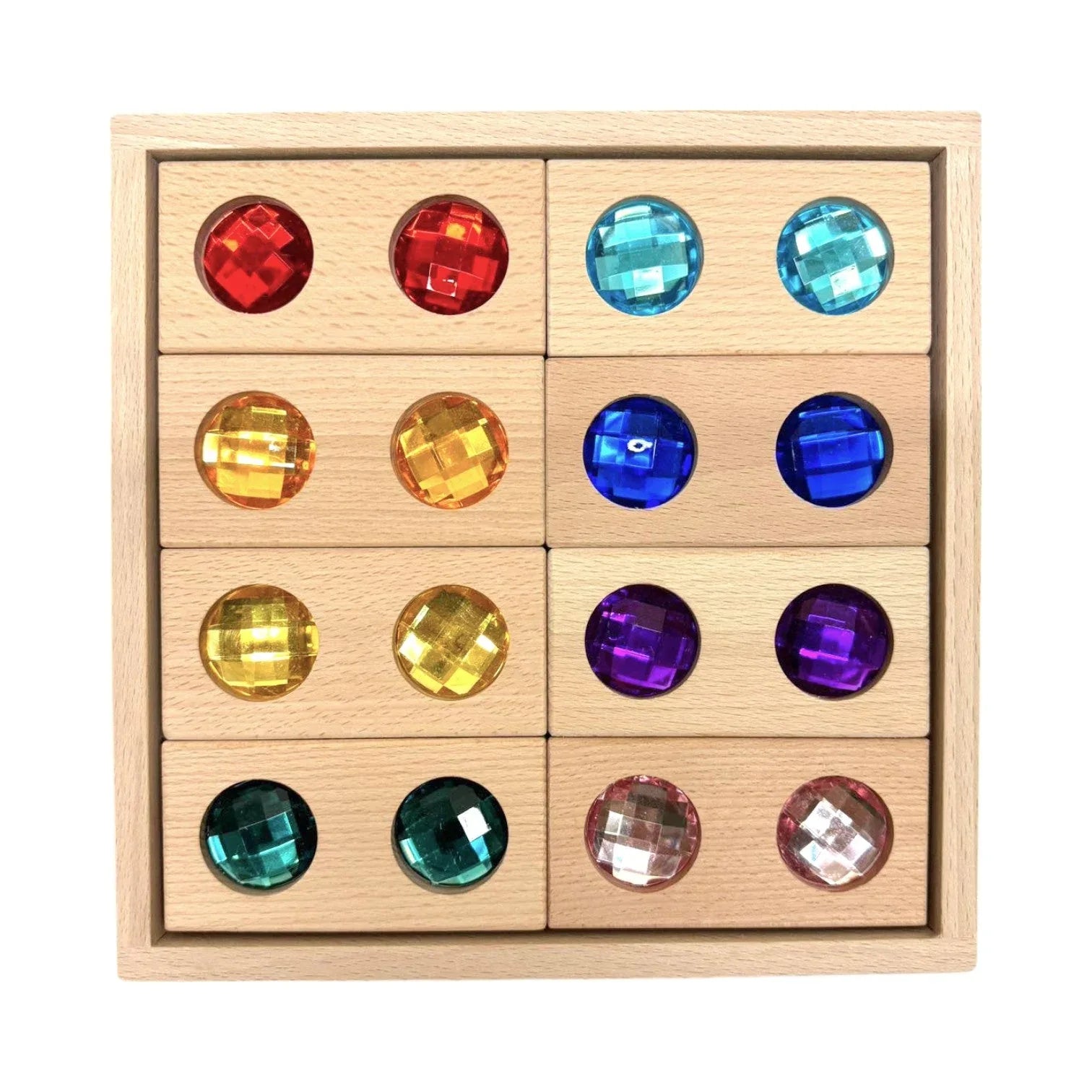 8 Pcs Rectangular Gemmed Blocks with Storage Tray - BIG FRENCHIES