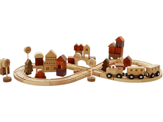 56 PCS Town Exploration Train Set with Track - BIG FRENCHIES