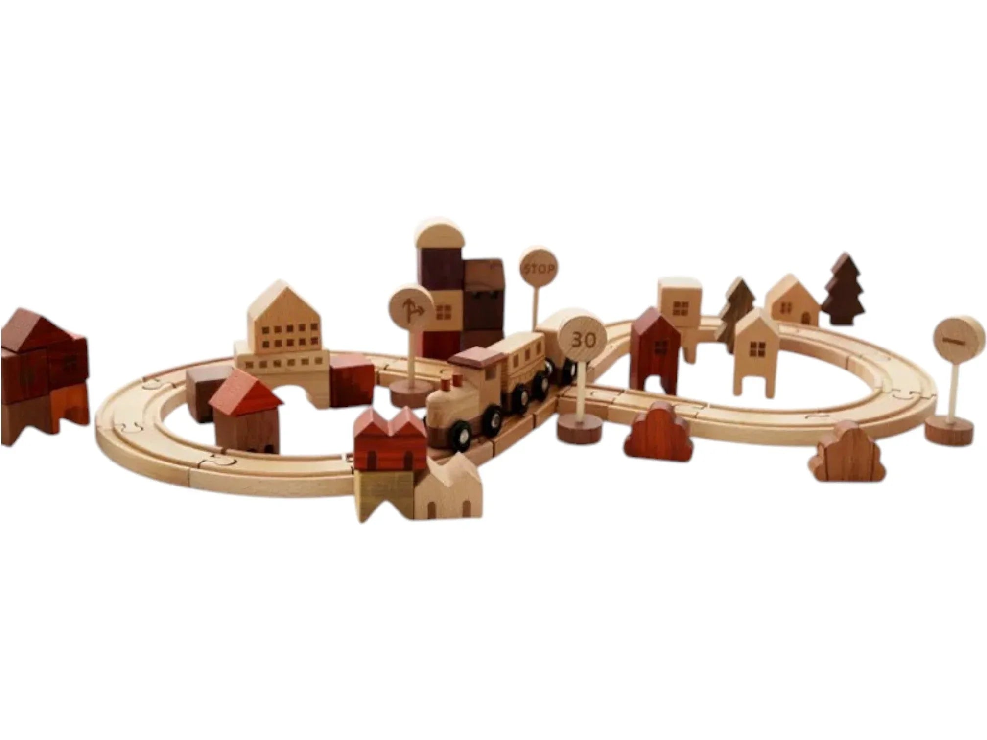 56 PCS Town Exploration Train Set with Track - BIG FRENCHIES