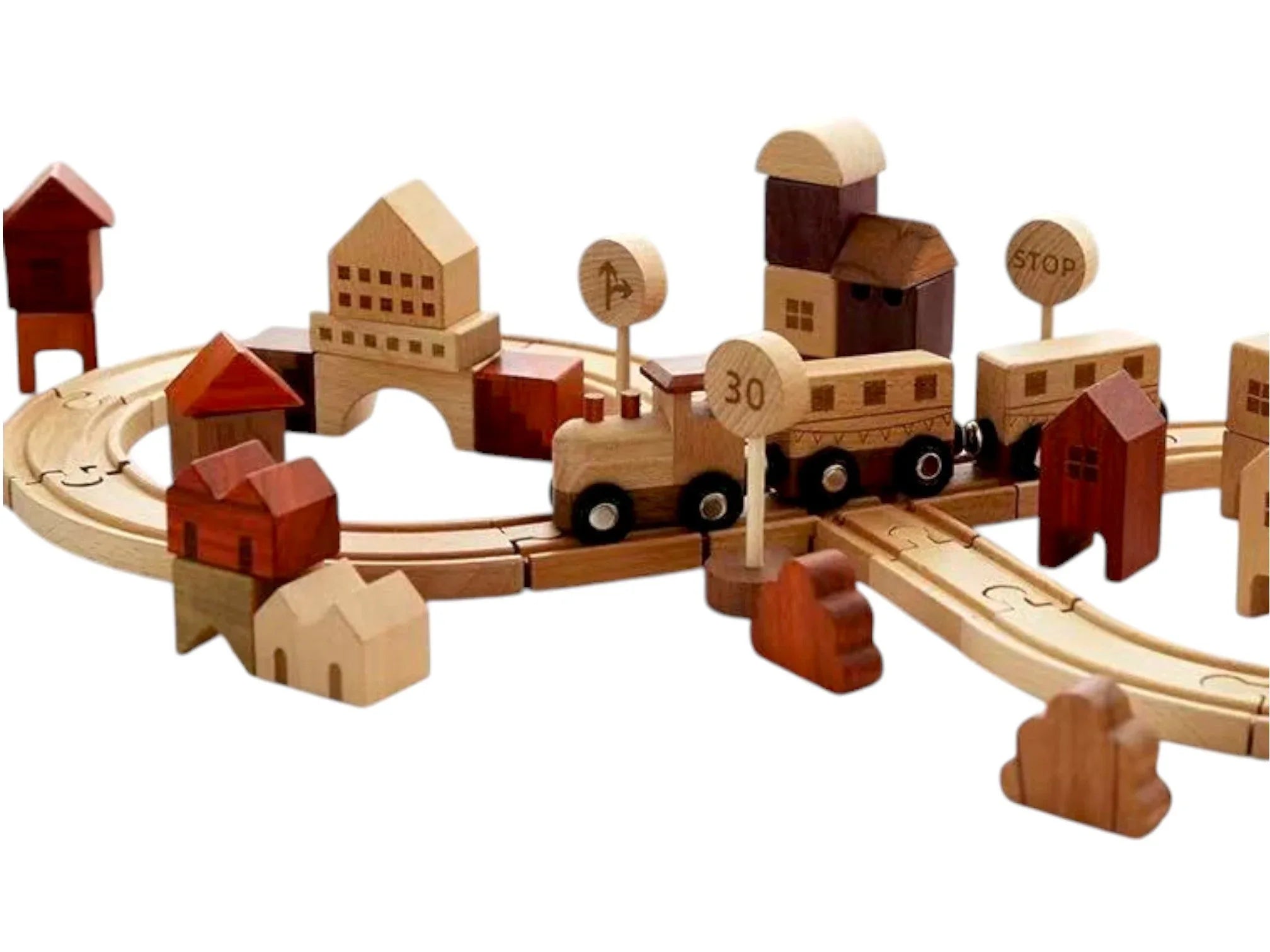 56 PCS Town Exploration Train Set with Track - BIG FRENCHIES