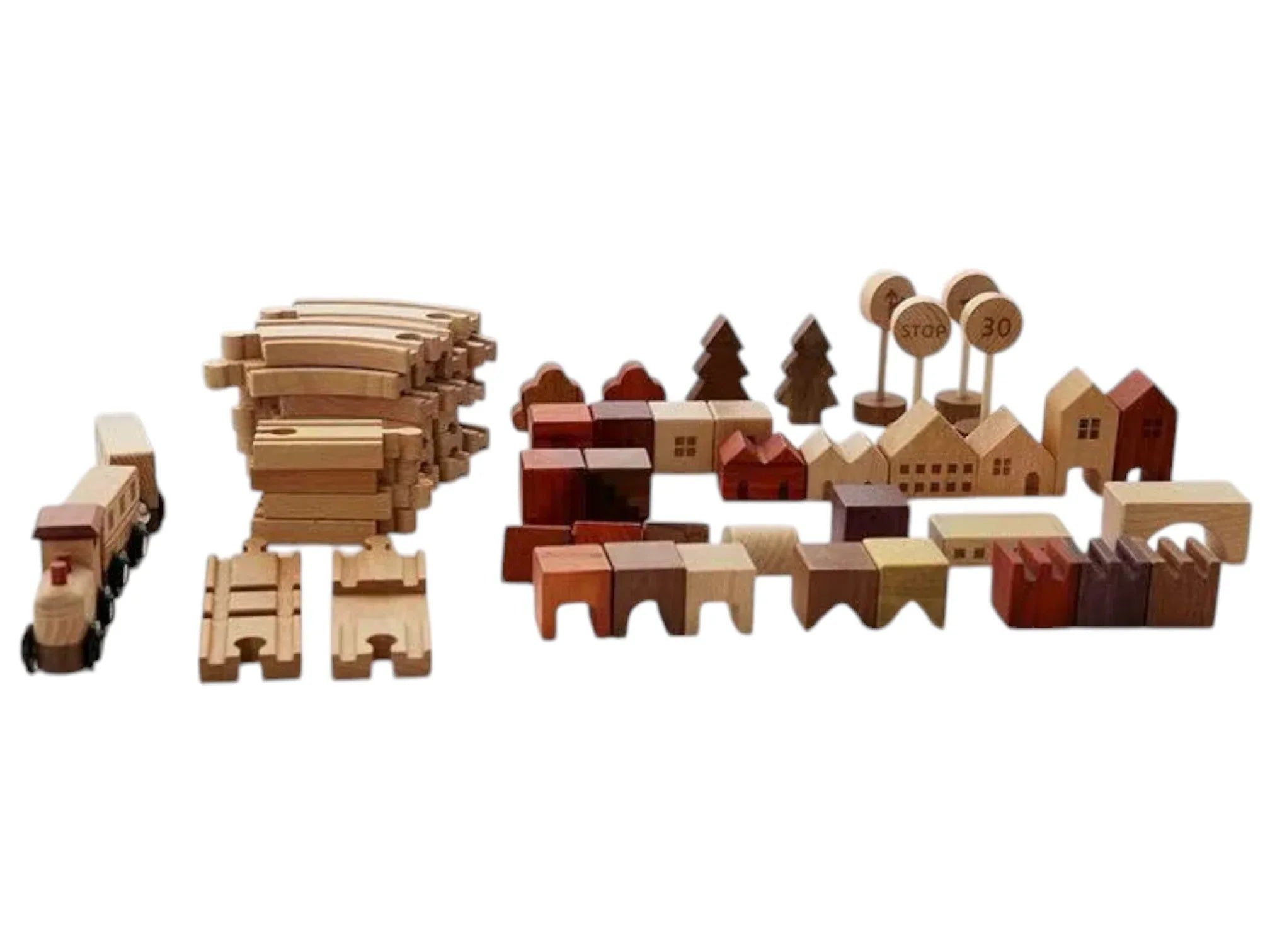 56 PCS Town Exploration Train Set with Track - BIG FRENCHIES
