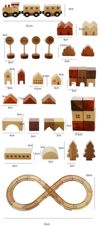 56 PCS Town Exploration Train Set with Track - BIG FRENCHIES
