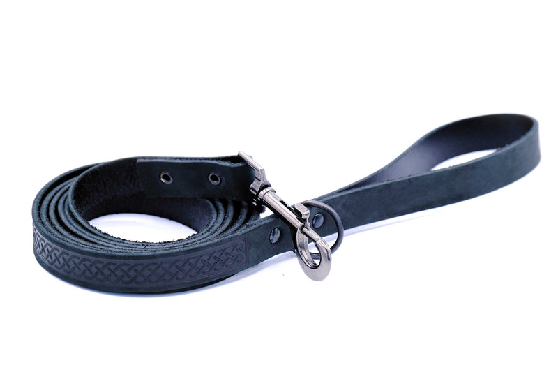 Celtic Sport Leather Collar and Leash Set - BIG FRENCHIES