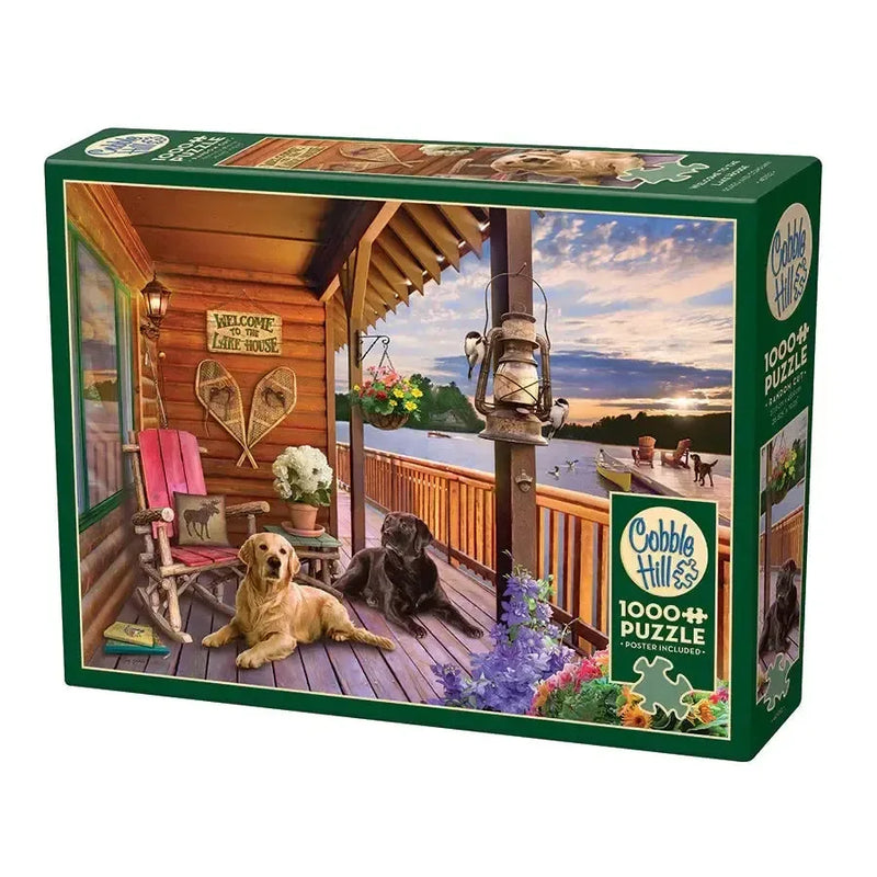 Welcome to the Lake House 1000 Piece Jigsaw Puzzle Cobble Hill - BIG FRENCHIES