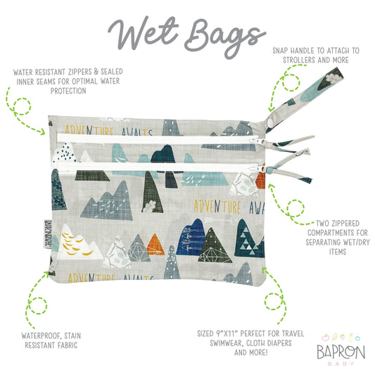 Adventure Awaits - Waterproof Wet Bag (For mealtime, on-the-go, and more!)