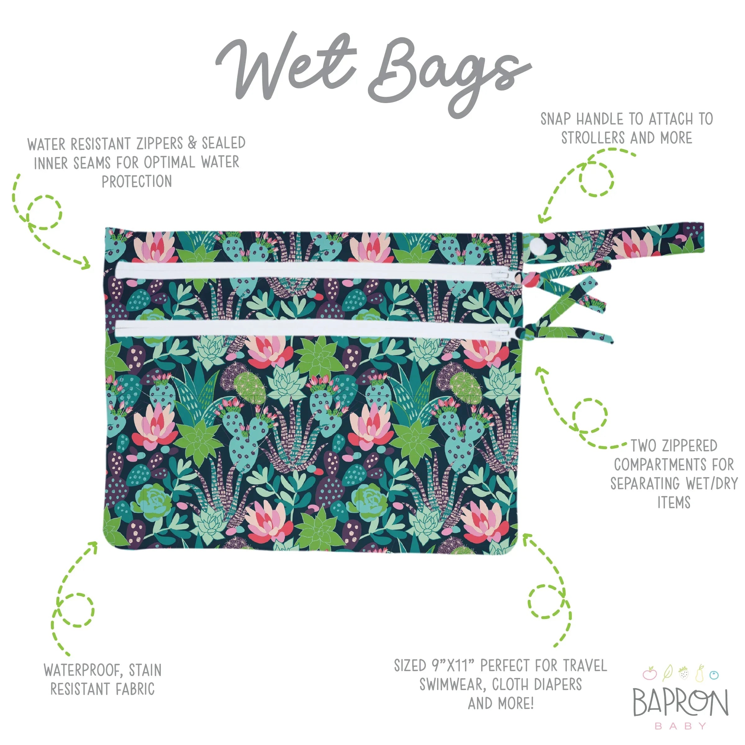 Desert Floral - Waterproof Wet Bag (For mealtime, on-the-go, and more!) - BIG FRENCHIES