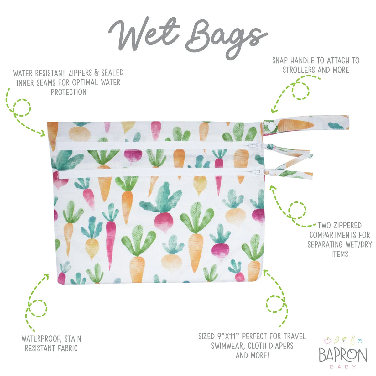 Farm Produce - Waterproof Wet Bag (For mealtime, on-the-go, and more!) - BIG FRENCHIES