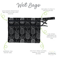 Pineapple Monochrome - Waterproof Wet Bag (For mealtime, on-the-go, and more!) - BIG FRENCHIES