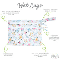 Pastel Floral - Waterproof Wet Bag (For mealtime, on-the-go, and more!) - BIG FRENCHIES