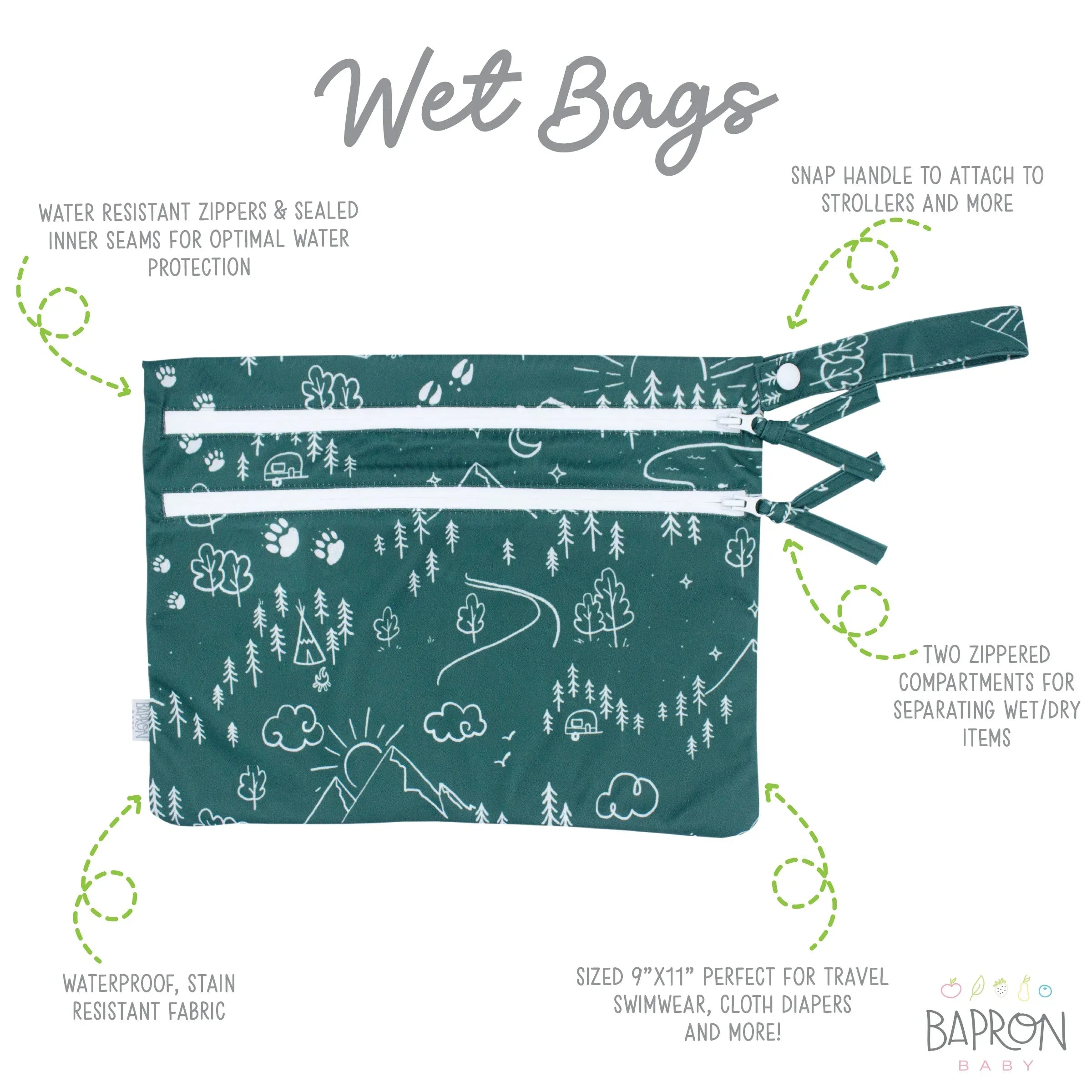 Pine Forest - Waterproof Wet Bag (For mealtime, on-the-go, and more!) - BIG FRENCHIES