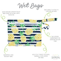 Summer Stripes - Pineapple - Waterproof Wet Bag (For mealtime, on-the-go, and more!) - BIG FRENCHIES