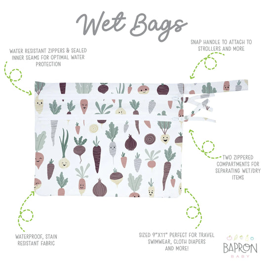 Root Veggies - Waterproof Wet Bag (For mealtime, on-the-go, and more!) - BIG FRENCHIES