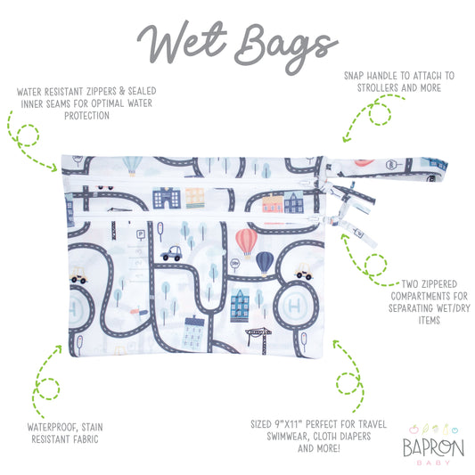 Tiny Town - Waterproof Wet Bag (For mealtime, on-the-go, and more!)