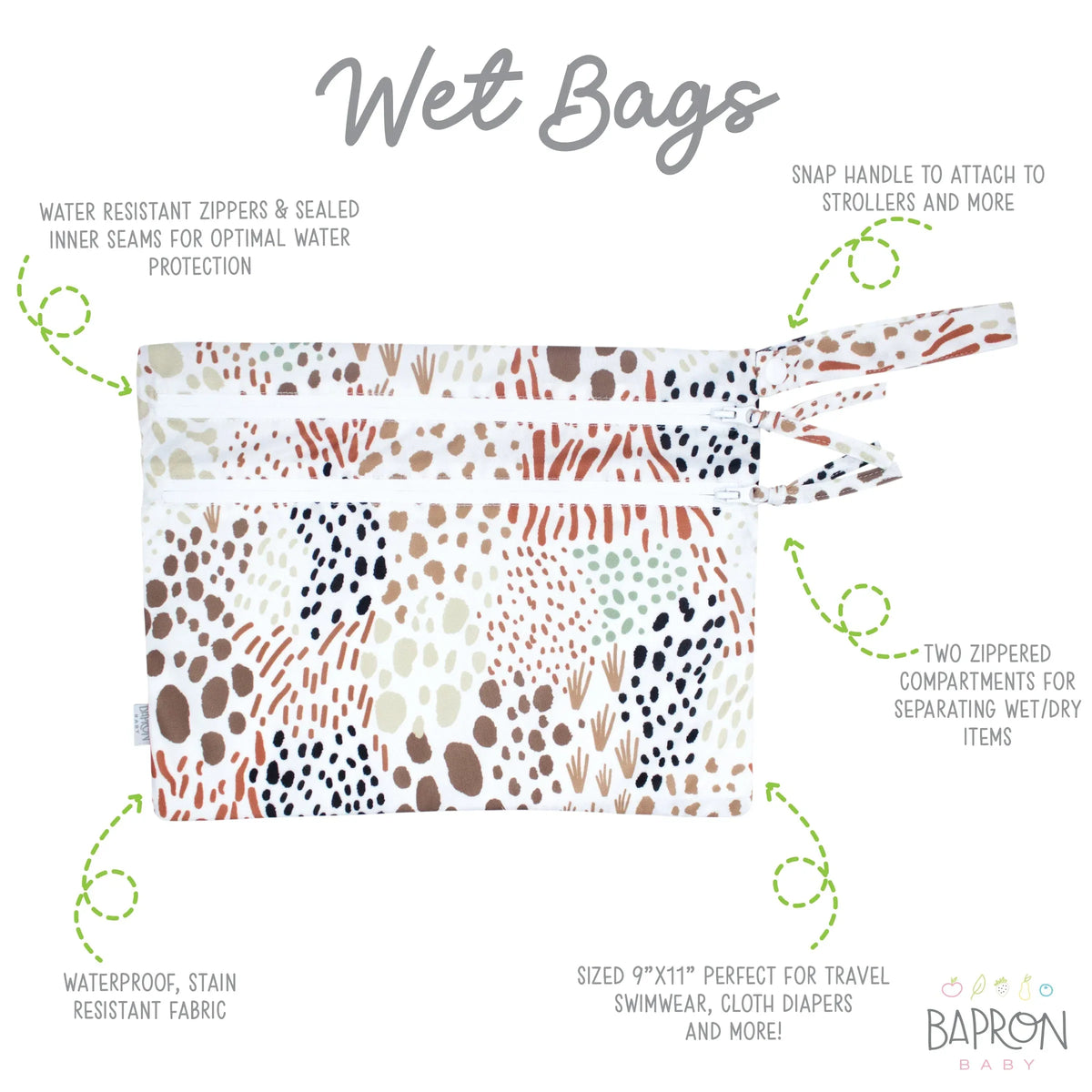 Wild - Waterproof Wet Bag (For mealtime, on-the-go, and more!) - BIG FRENCHIES