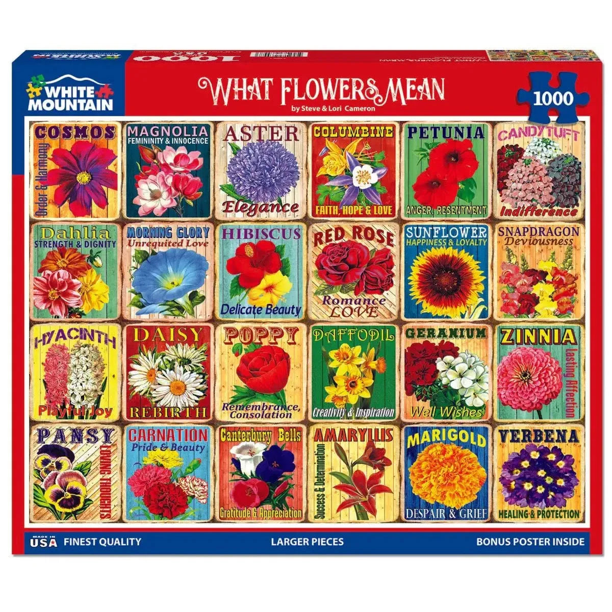 What Flowers Mean 1000 Piece Jigsaw Puzzle White Mountain