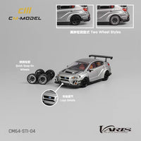 CM Model Subaru WRX STI Varis Widebody Silver 1:64