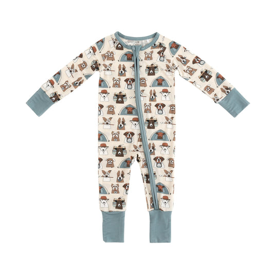 Camp Paws (Convertible Zip Footies) - Blue - BIG FRENCHIES