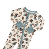 Camp Paws (Convertible Zip Footies) - Blue - BIG FRENCHIES