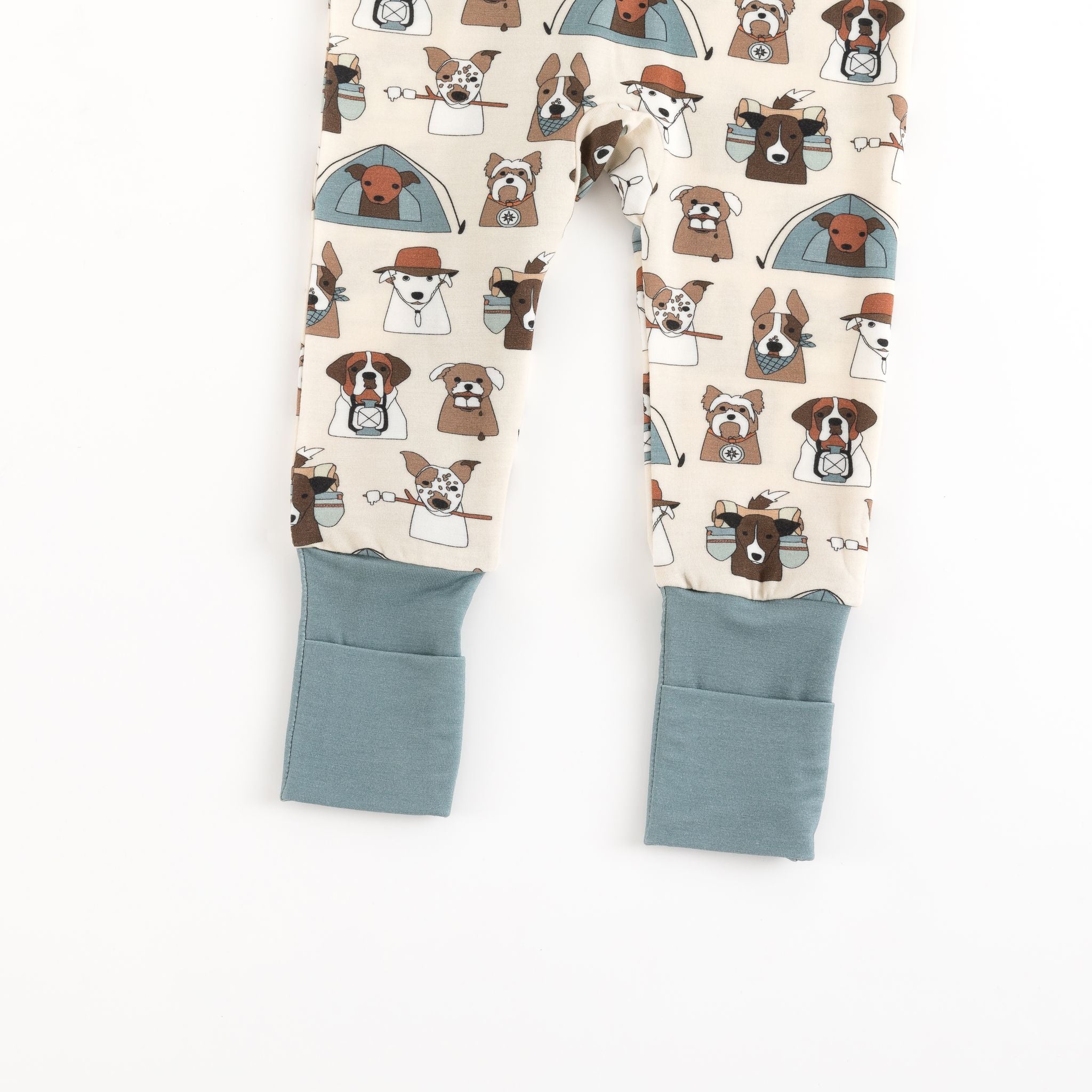 Camp Paws (Convertible Zip Footies) - Blue - BIG FRENCHIES