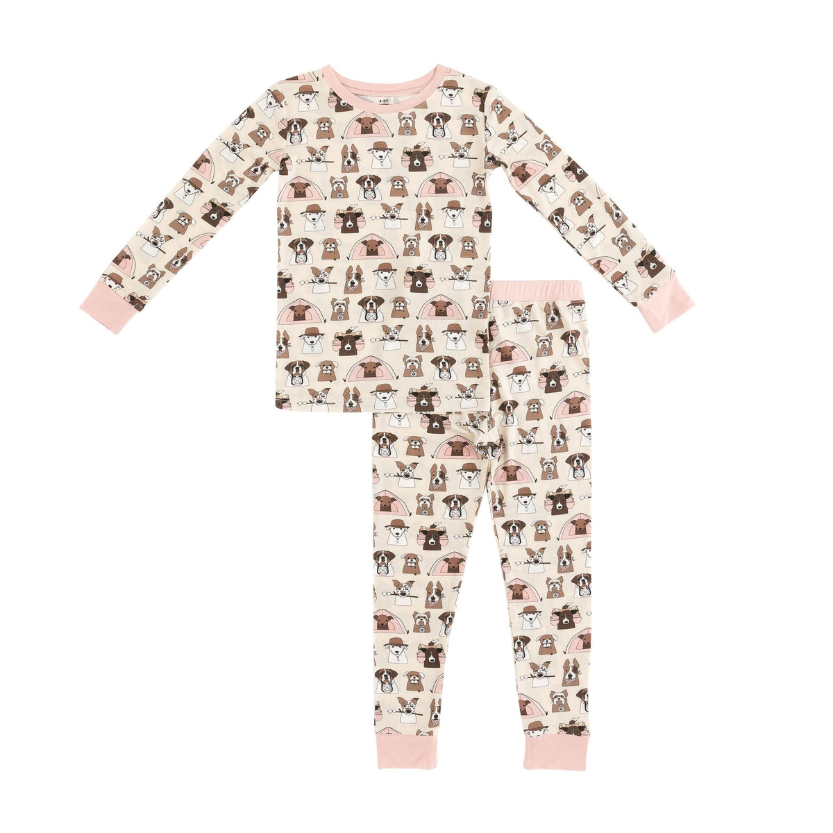 Camp Paws (Long Sleeve PJ) - Pink - BIG FRENCHIES