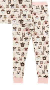 Camp Paws (Short Sleeve PJ) - Pink - BIG FRENCHIES