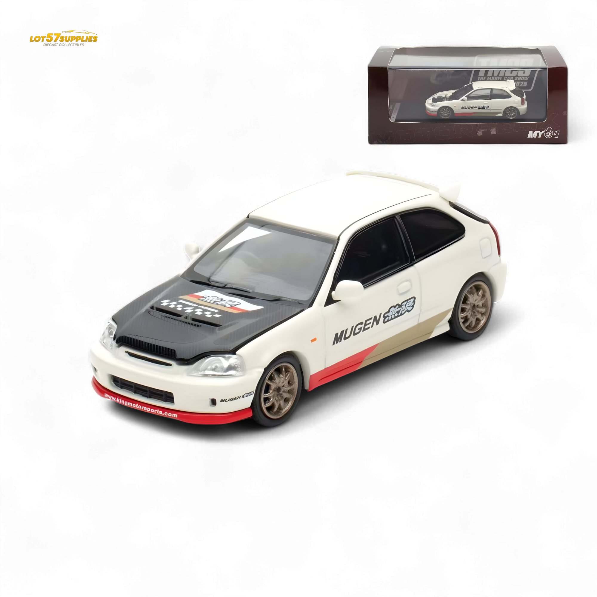 Motorhelix Honda Civic EK9 MUGEN White 1:64