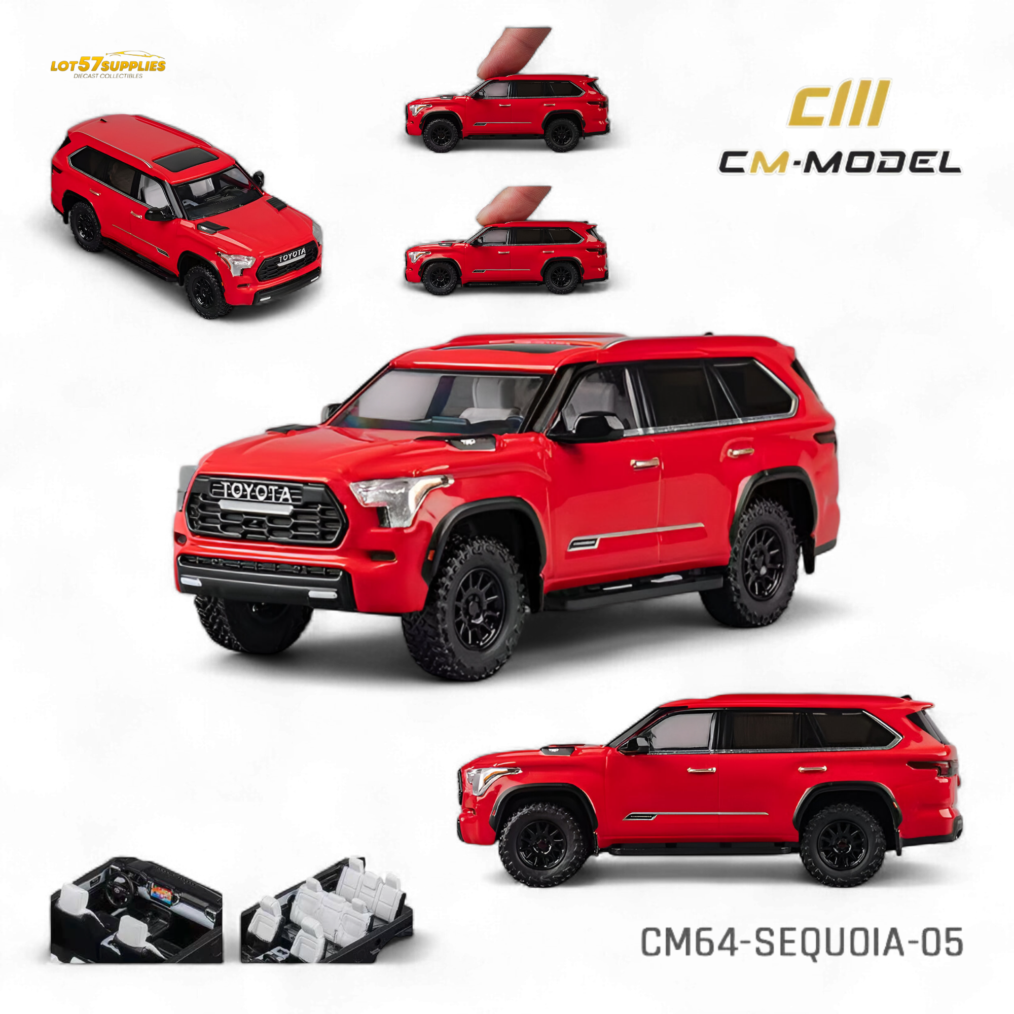 (Pre-Order) CM Model Toyota Sequoia Red 1:64