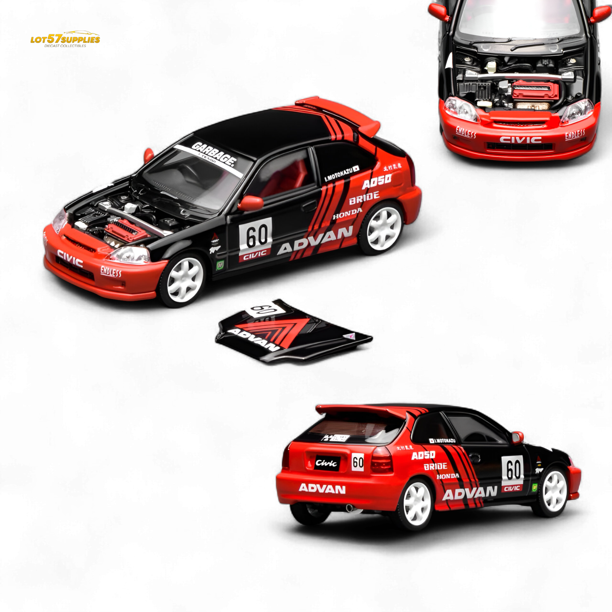 (Pre-Order) Motorhelix Honda Civic Type R EK9 Advan Livery 1:64