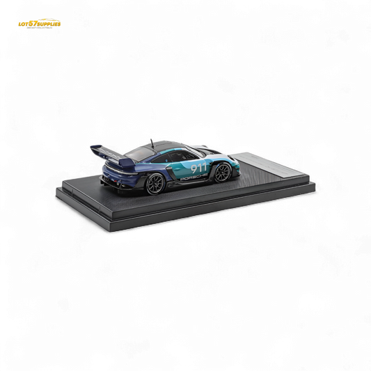 (Pre-Order) HKM Porsche 911 GT3 R Rennsport Blue-White 1:64