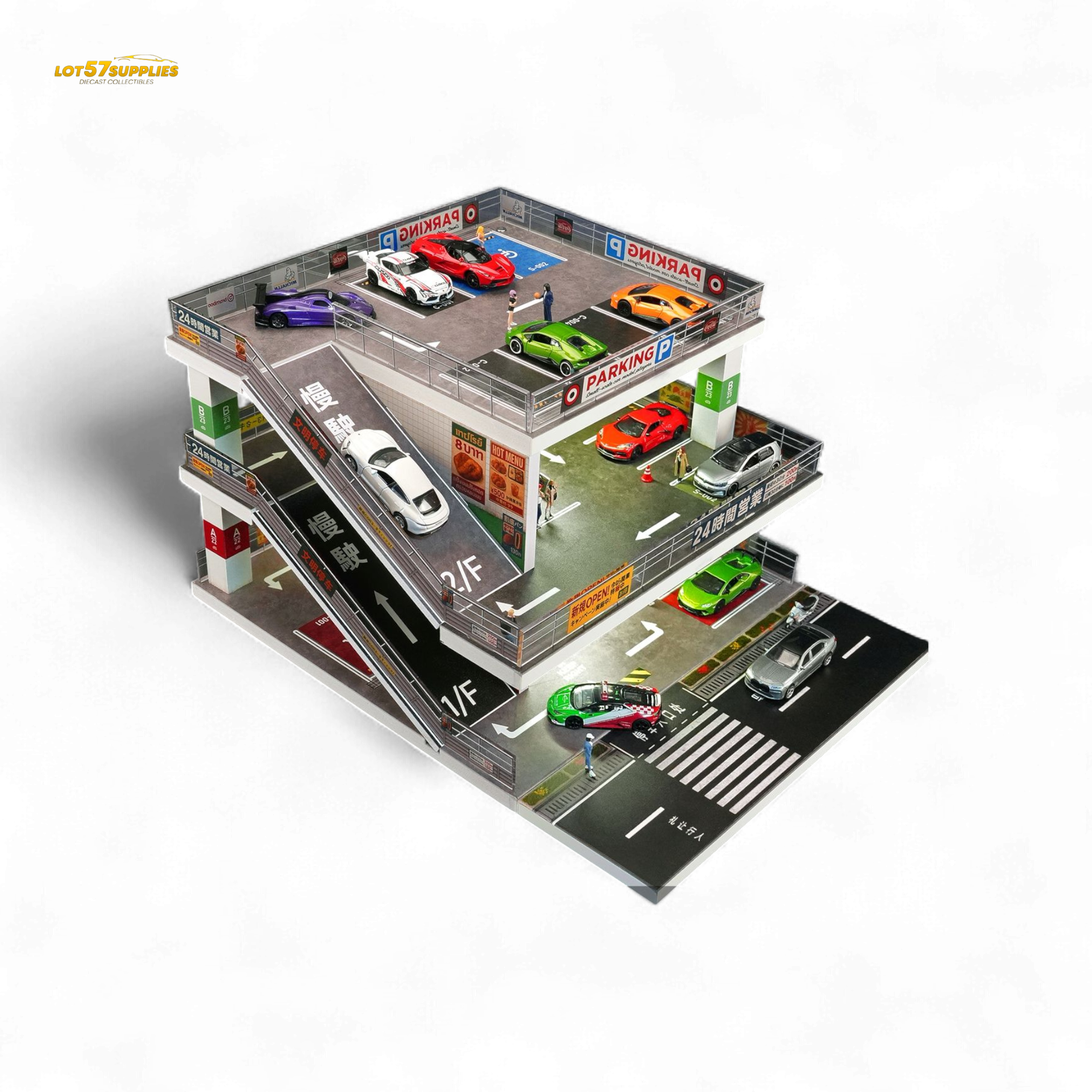 Shou Cang Jia Japanese Ramp Parking Lot Dark Green 1:64