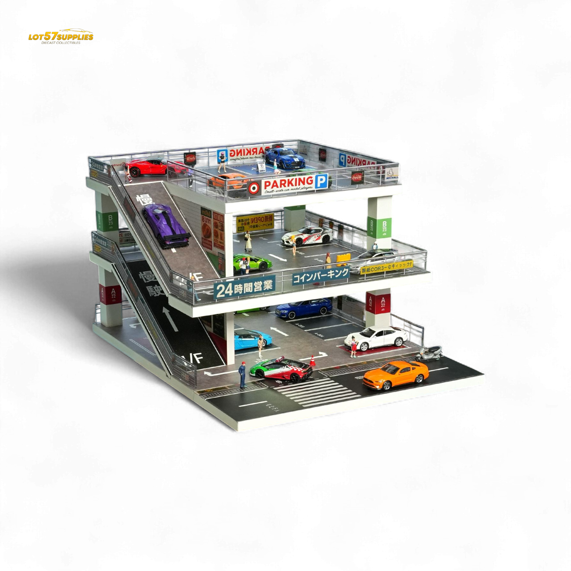 Shou Cang Jia Japanese Ramp Parking Lot Dark Green 1:64